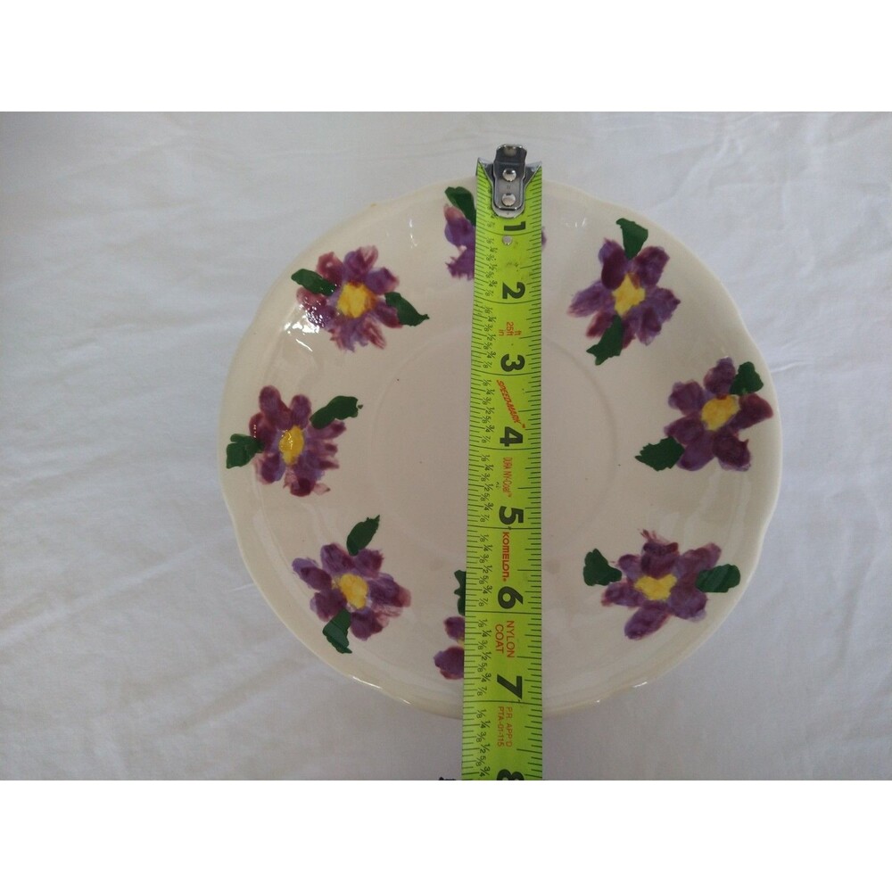 Small Hand Painted Signed Floral Pitcher and Bowl Set 1976 Violets Collectable - Picture 8 of 16